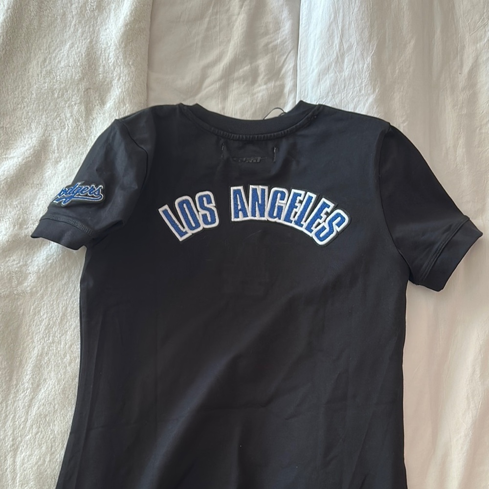 Black LA Dodgers Logo Women's T-Shirt Dress - Picture 2 of 5